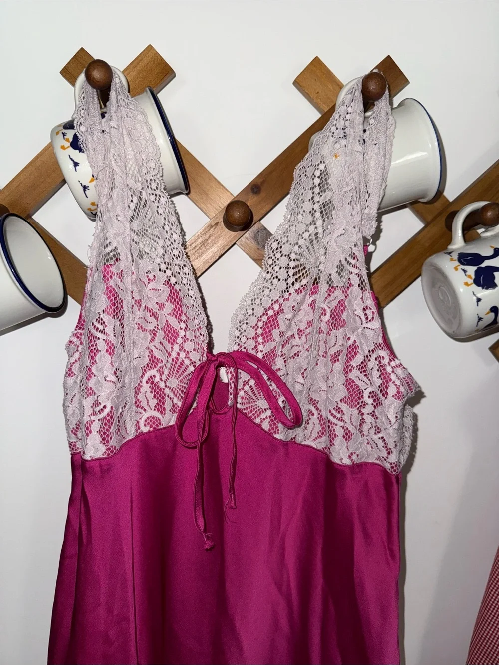Free people Women’s Fuchsia Lace-Trim Nightgown